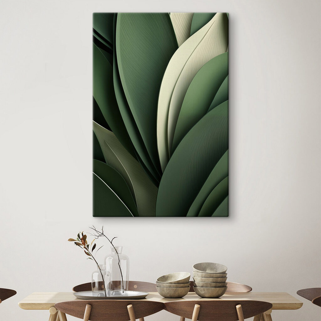 Het ontwerp van de natuur in rustgevende groentinten — interieur 1