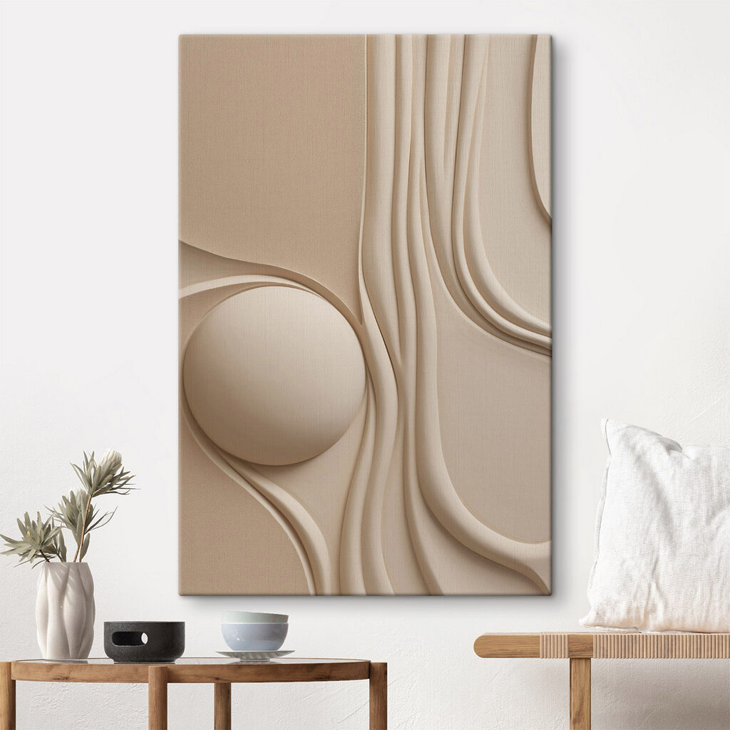 Witte bol op een beige achtergrond — interieur 1
