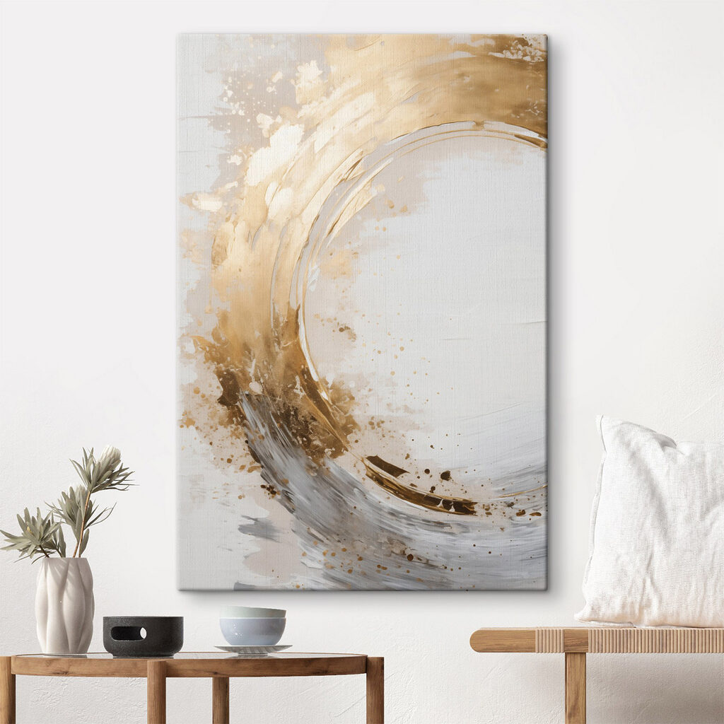 Abstracte vormgeving met zachte aardetinten — interieur 2