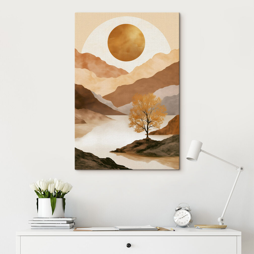 Boom aan de oever van een meer — interieur 1