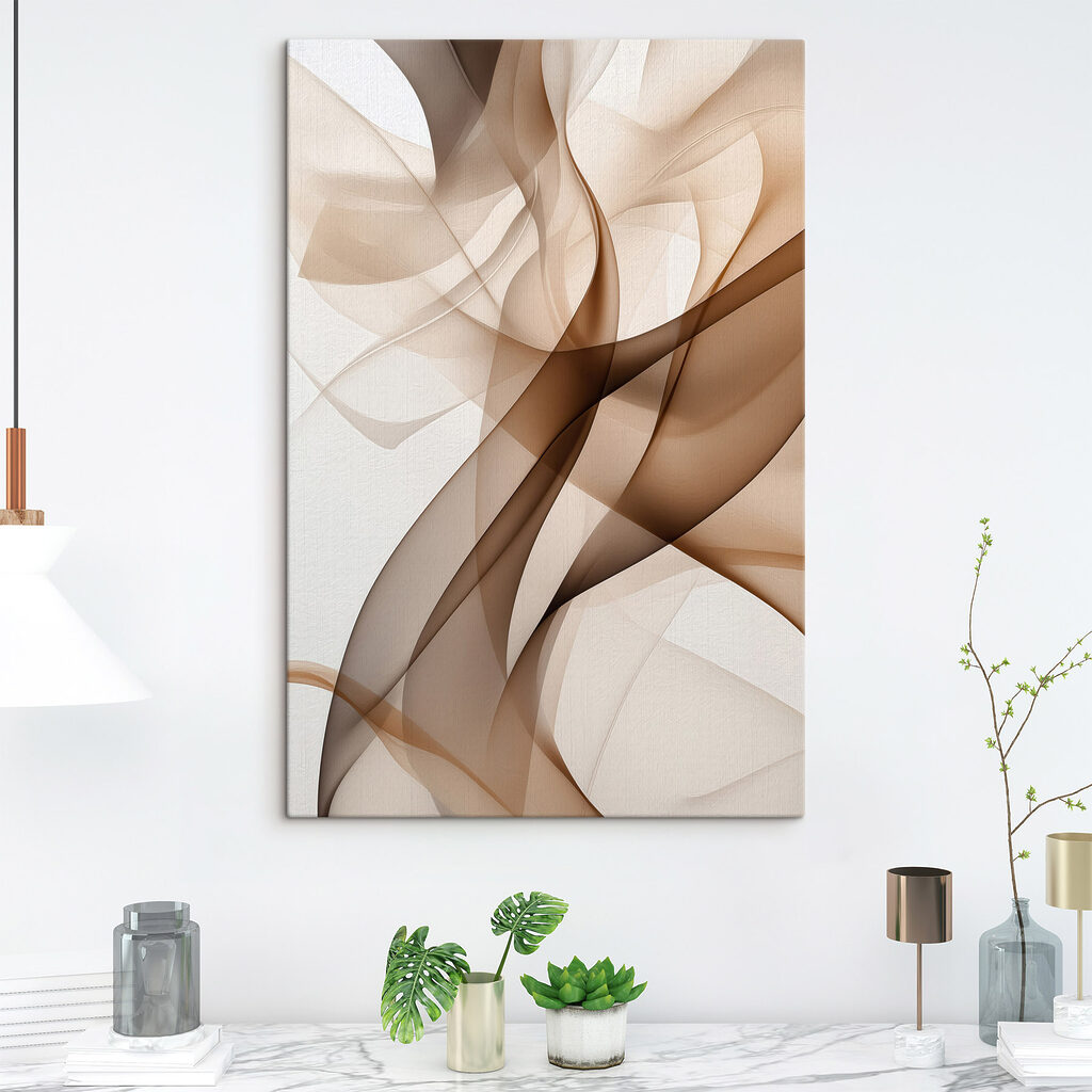 Vloeiende abstracte patronen in zachte tinten — interieur 1