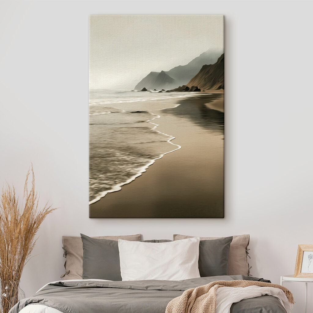 Strand met golven en bergen — interieur 2