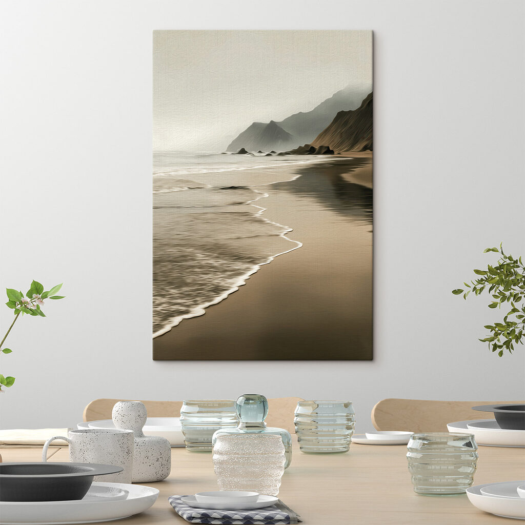 Strand met golven en bergen — interieur 1