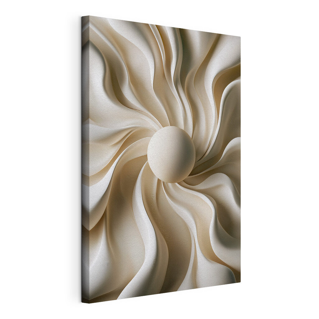 Wit krullend patroon, gespannen canvas met doorlopende rand