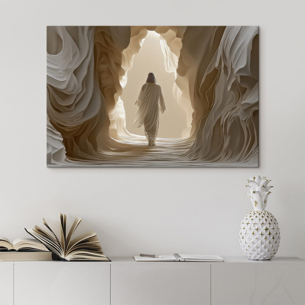 Iemand die door een grot loopt — interieur 2