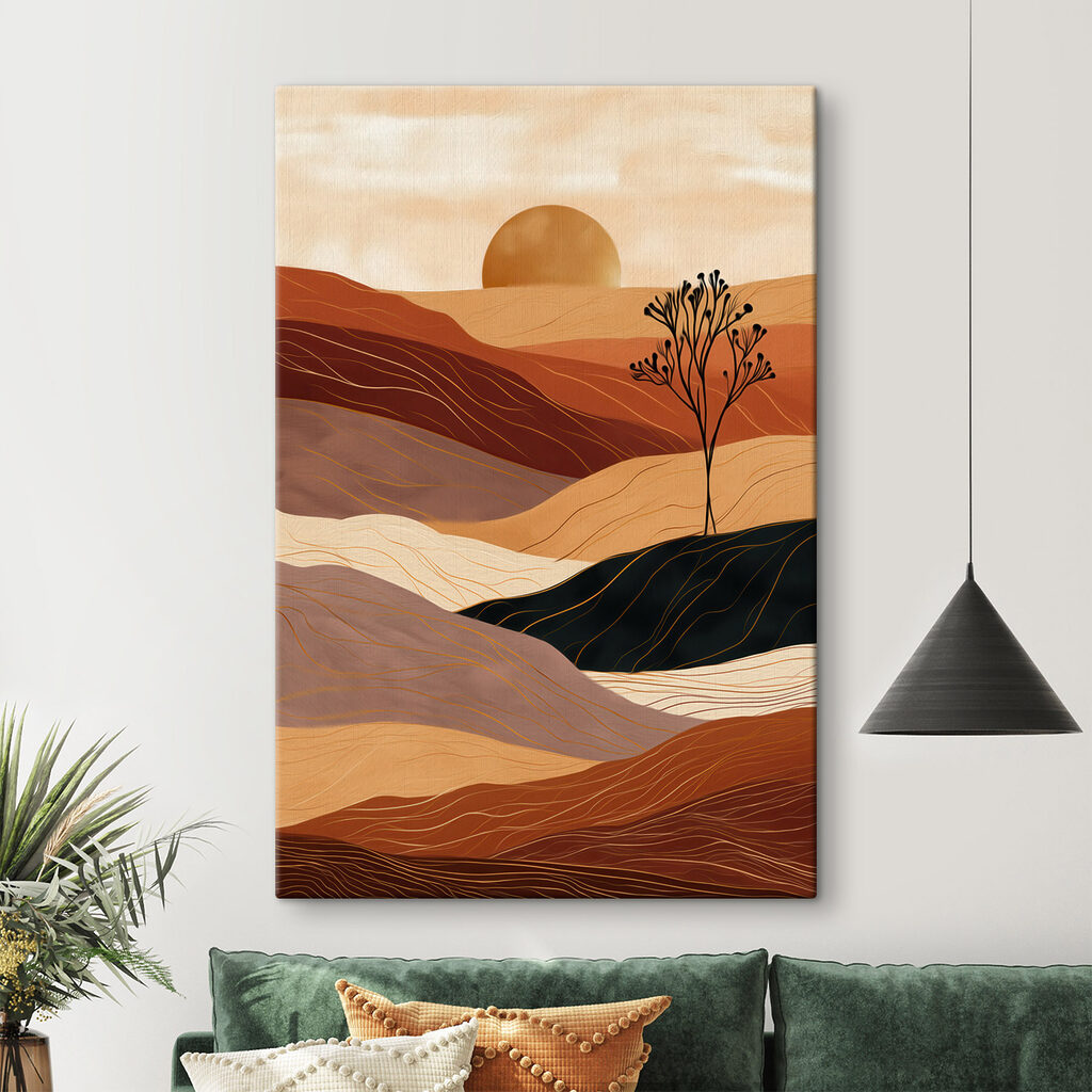 Landschap met een boom en heuvels — interieur 1