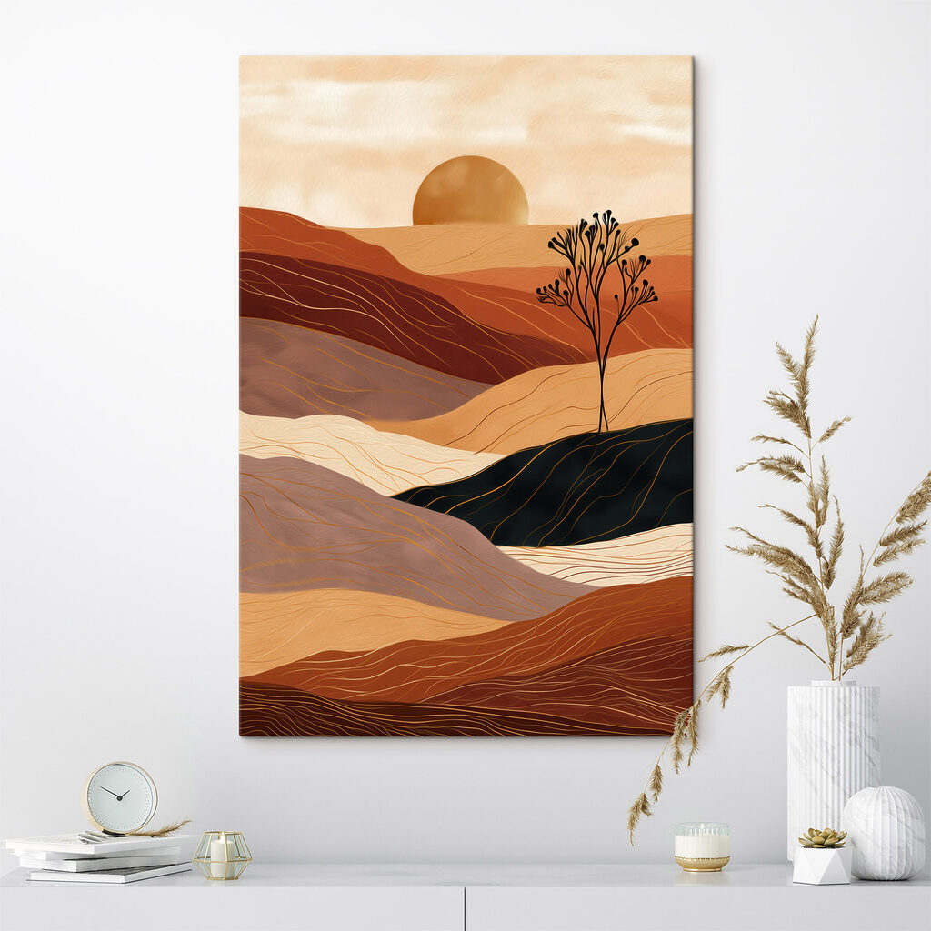 Landschap met een boom en heuvels — interieur 2