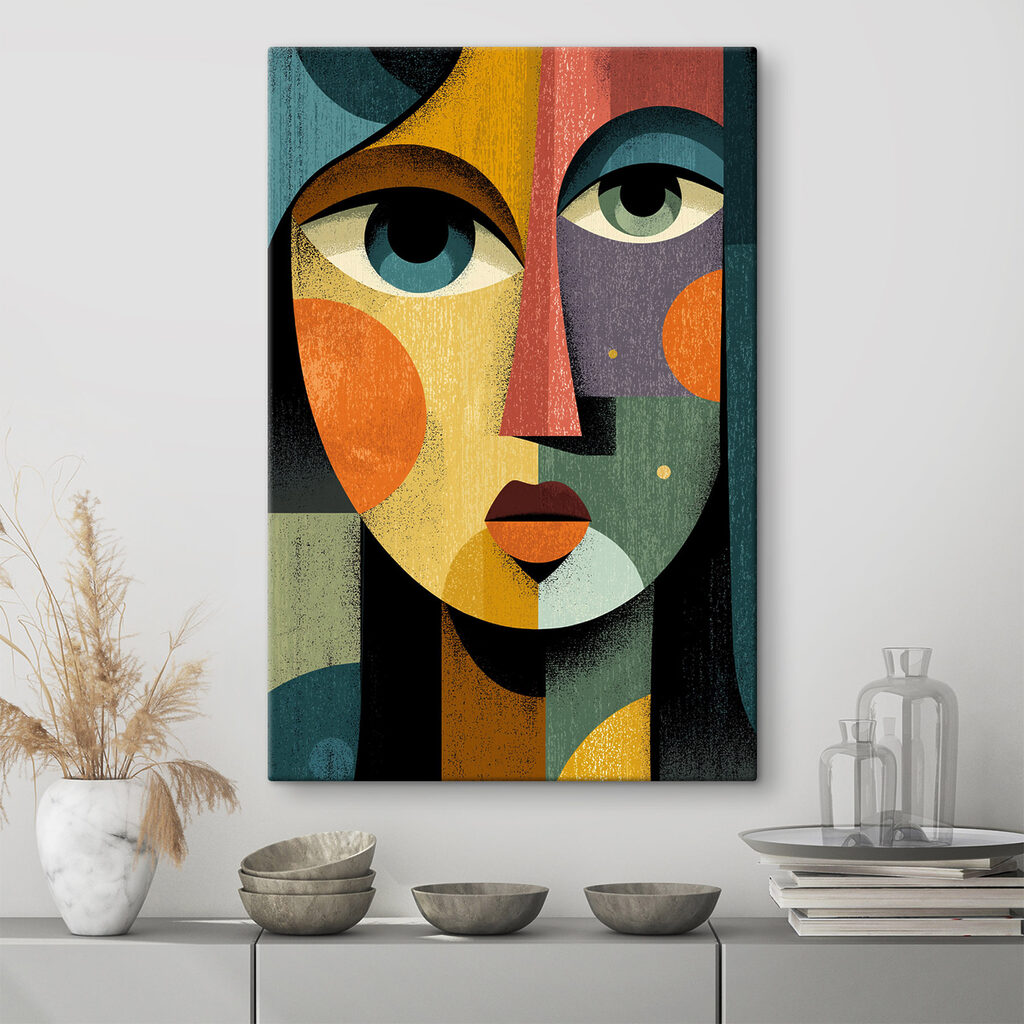 Opvallende kleuren gaan hand in hand met abstracte elementen — interieur 1