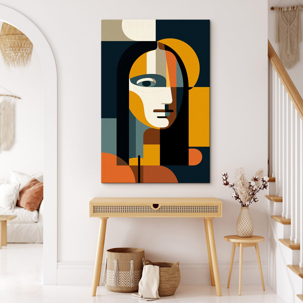 Het gezicht van een vrouw met lang haar — interieur 2