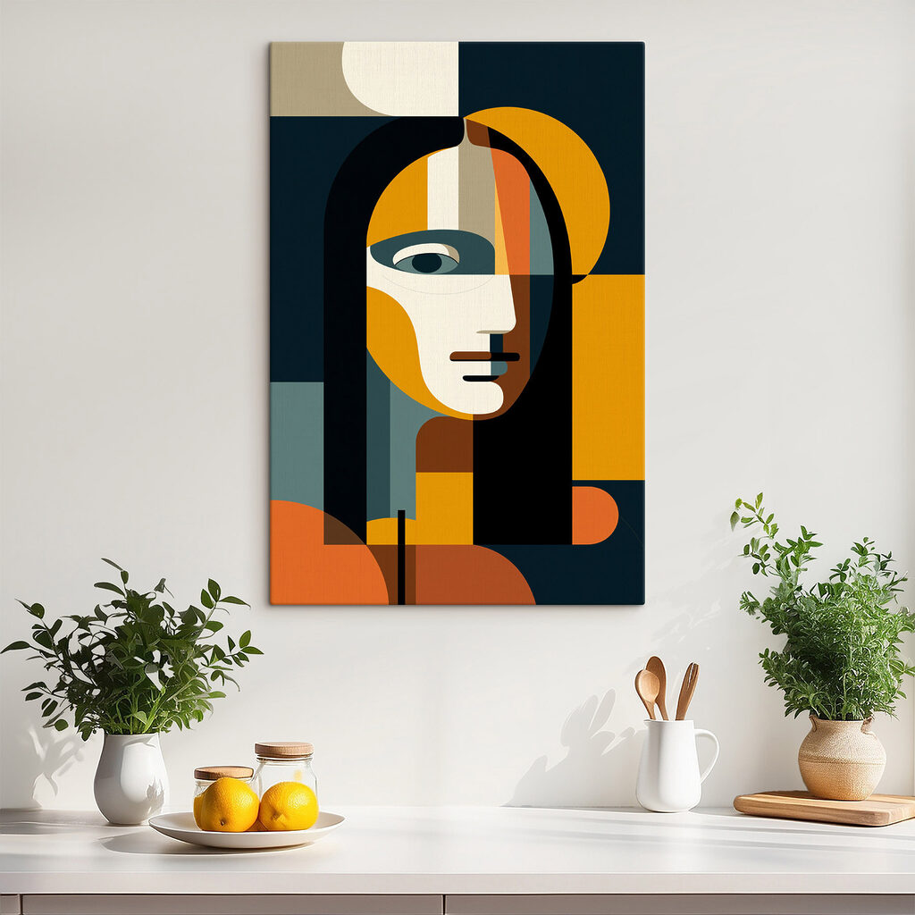 Het gezicht van een vrouw met lang haar — interieur 1