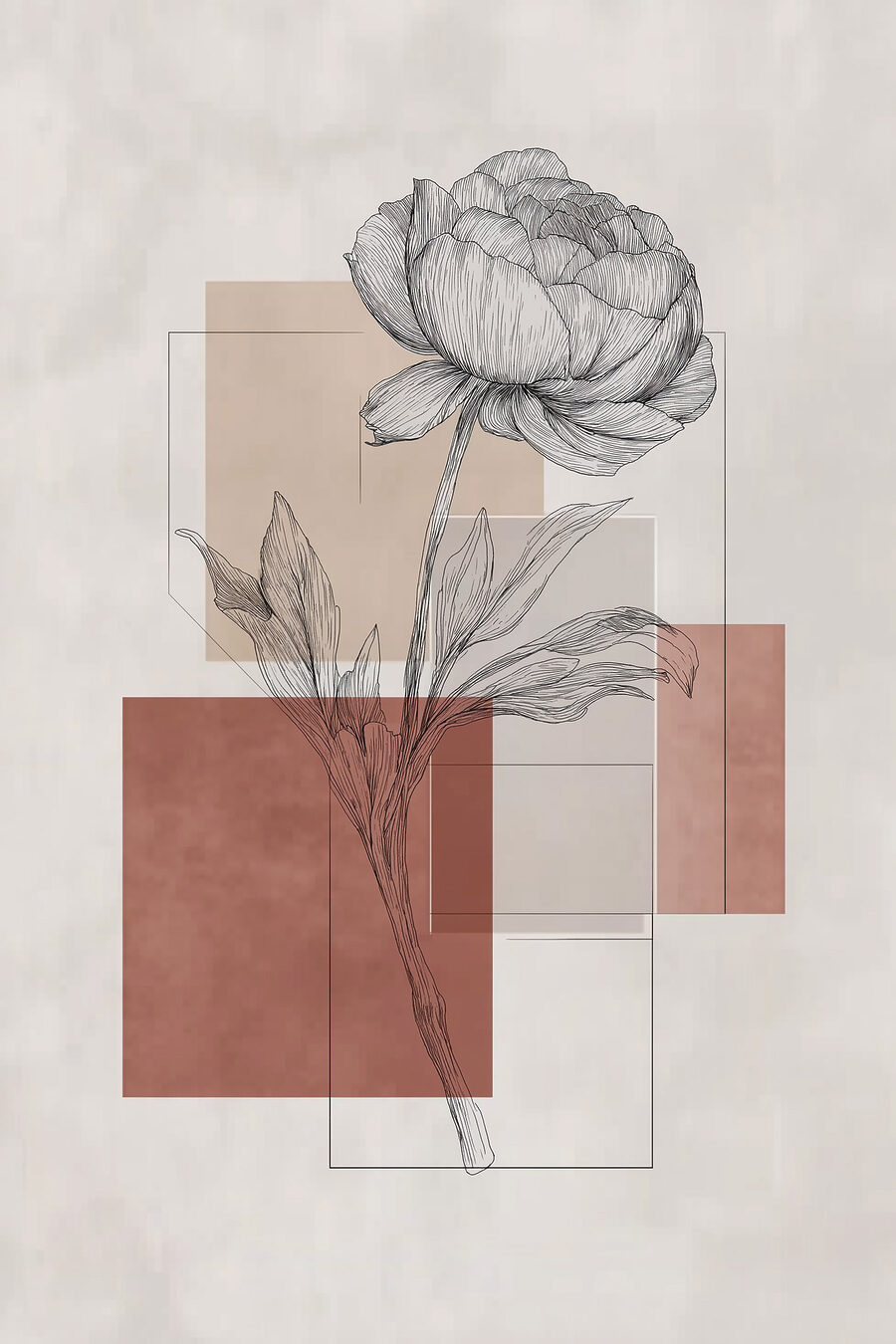 Tekening van een bloem — volledig ontwerp
