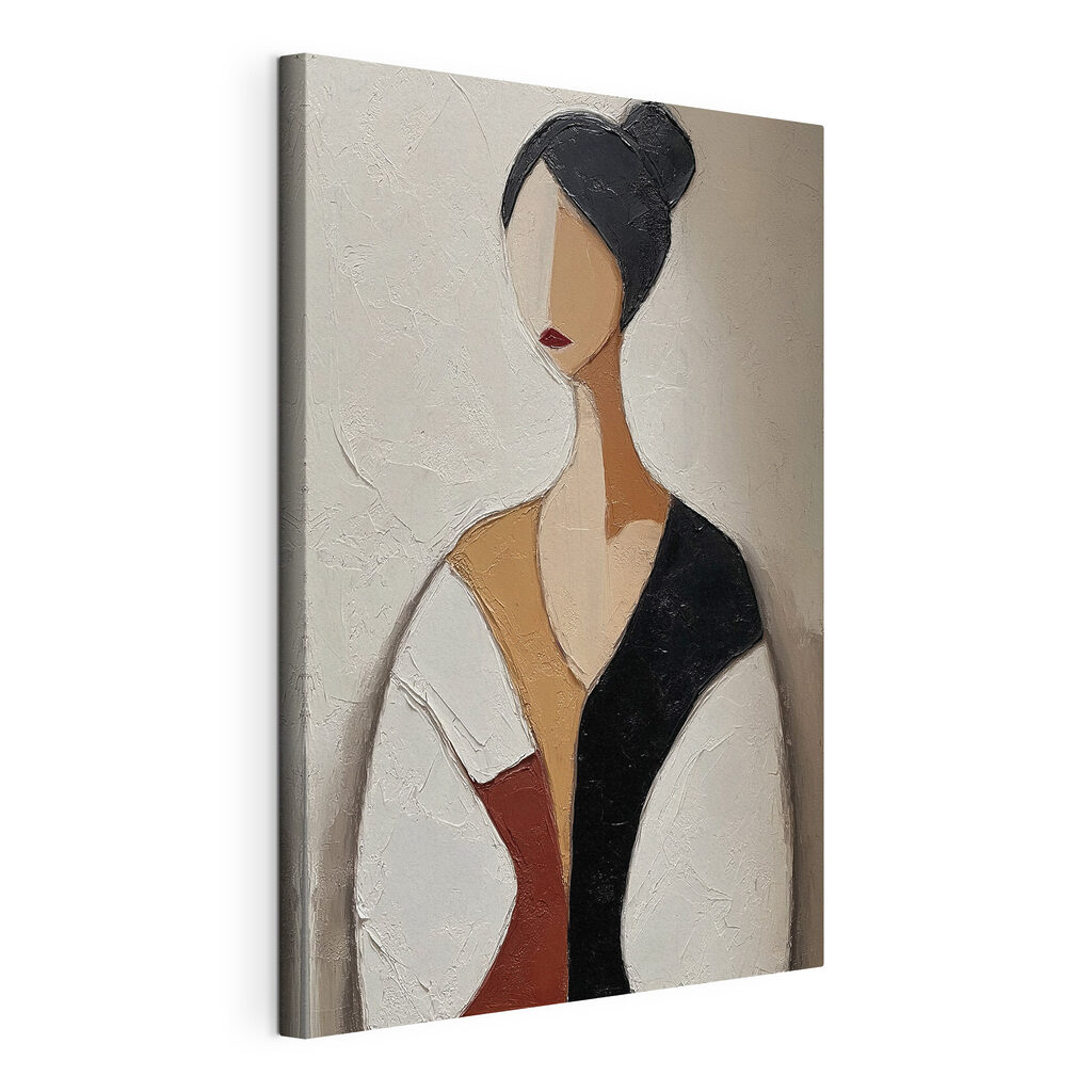 Schilderij van een vrouw, gespannen canvas met doorlopende rand
