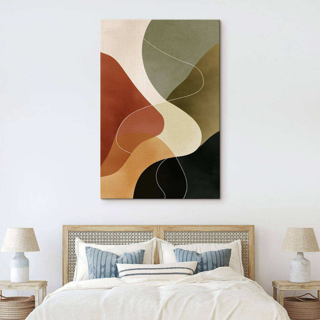 Kleurrijk kunstwerk met witte lijnen — interieur 2