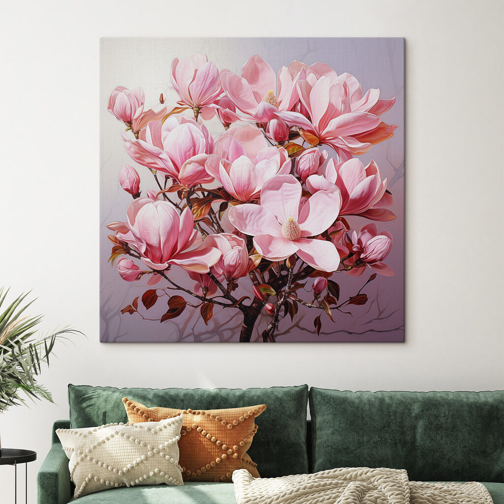 Tere roze bloemen in volle bloei — interieur 1