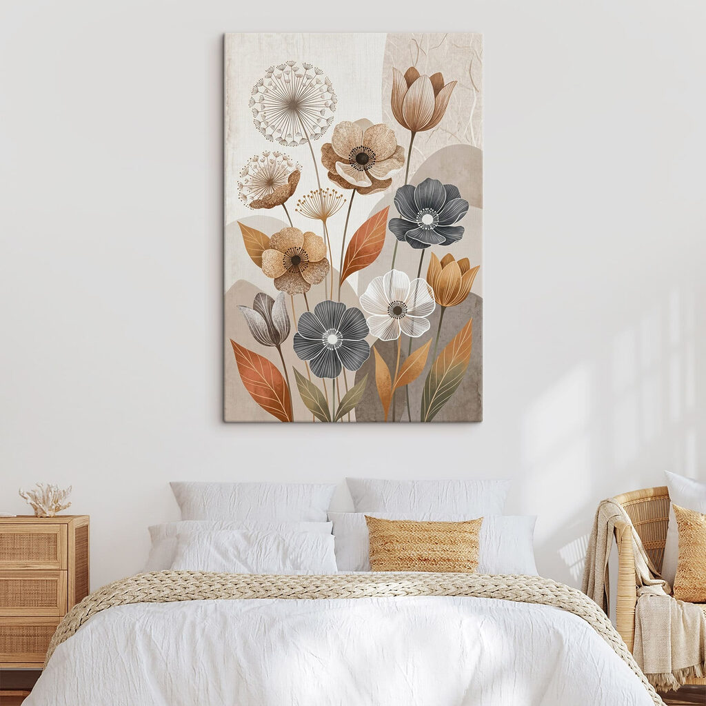 Elegant bloemmotief in subtiele tinten — interieur 2