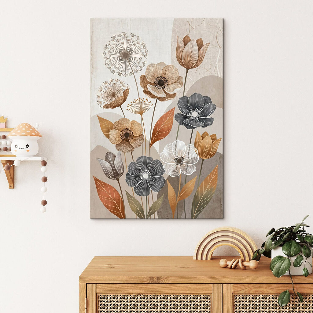Elegant bloemmotief in subtiele tinten — interieur 3