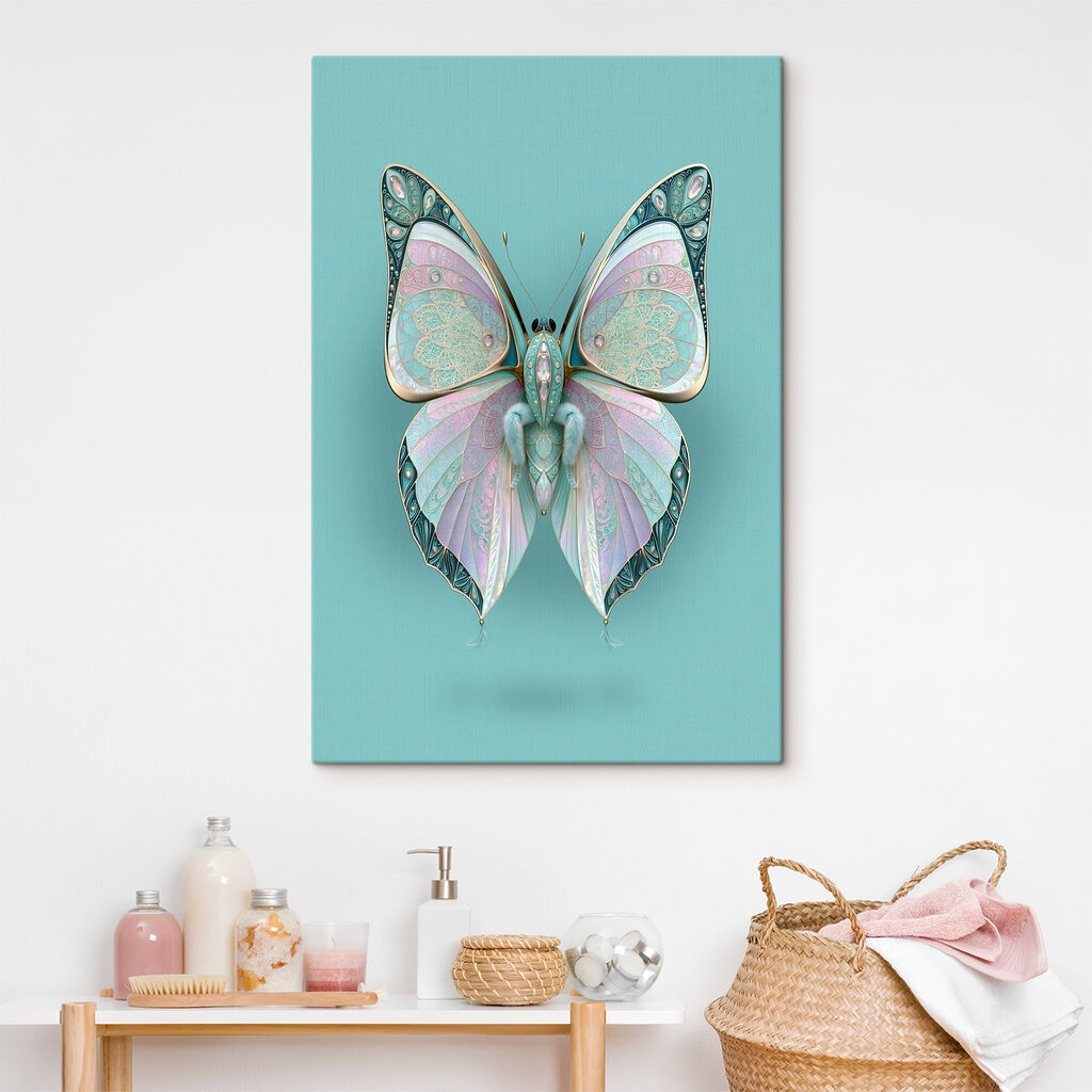 Vlinder met vleugels en een blauwe achtergrond — interieur 1