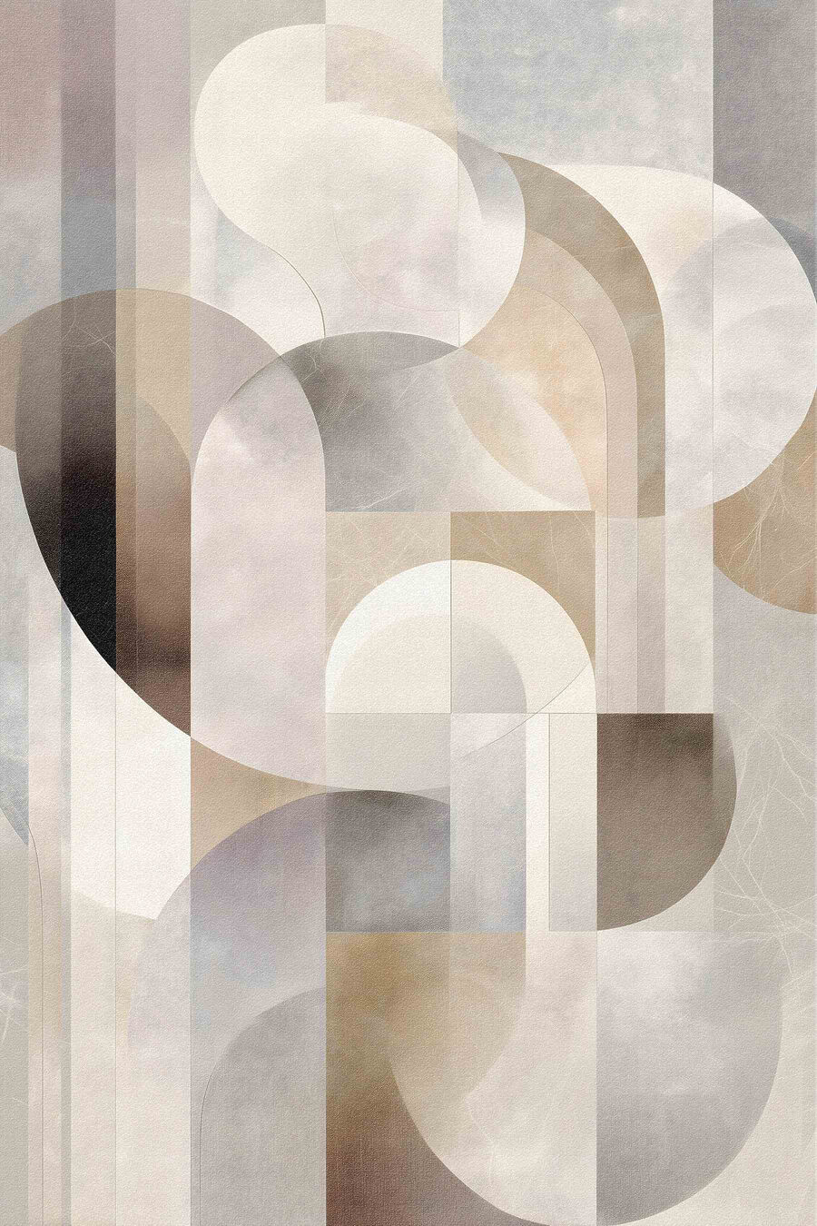 Abstracte vormen in zachte kleuren — volledig ontwerp