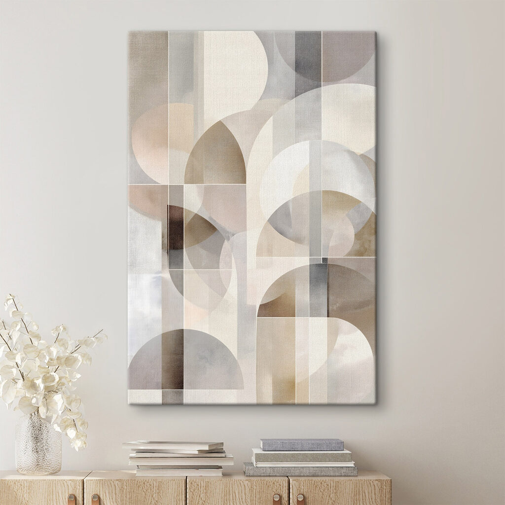 Abstracte patronen in zachte tinten — interieur 1