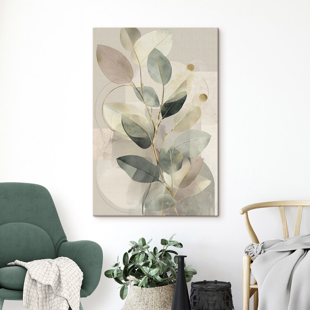 Zachte tinten en subtiele bladmotieven — interieur 2
