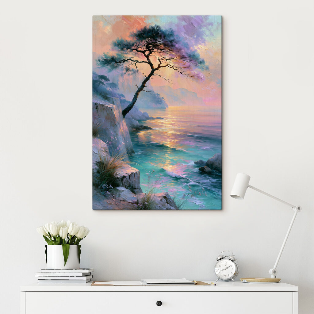 Boom op een klif aan het water — interieur 1
