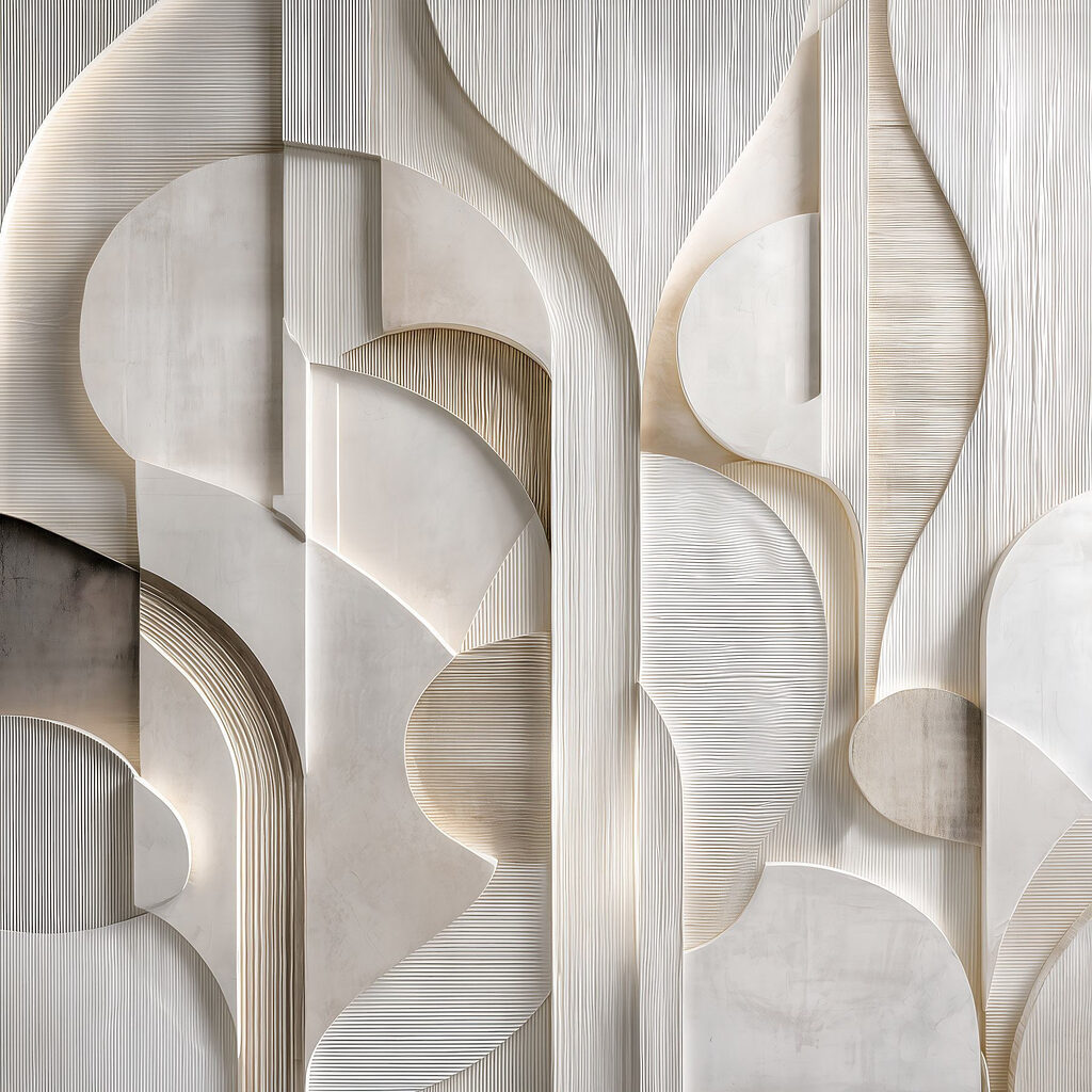 Abstracte vormen in neutrale tinten — volledig ontwerp