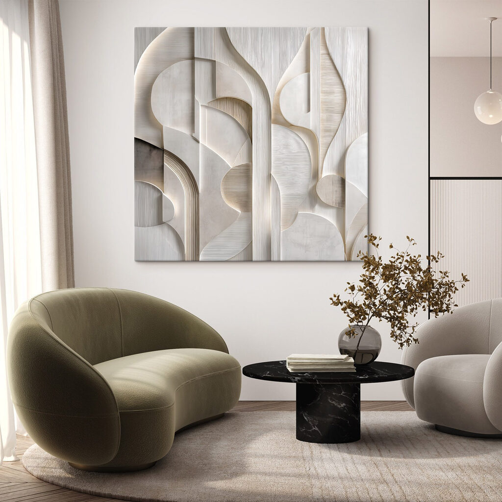 Abstracte vormen in neutrale tinten — interieur 2
