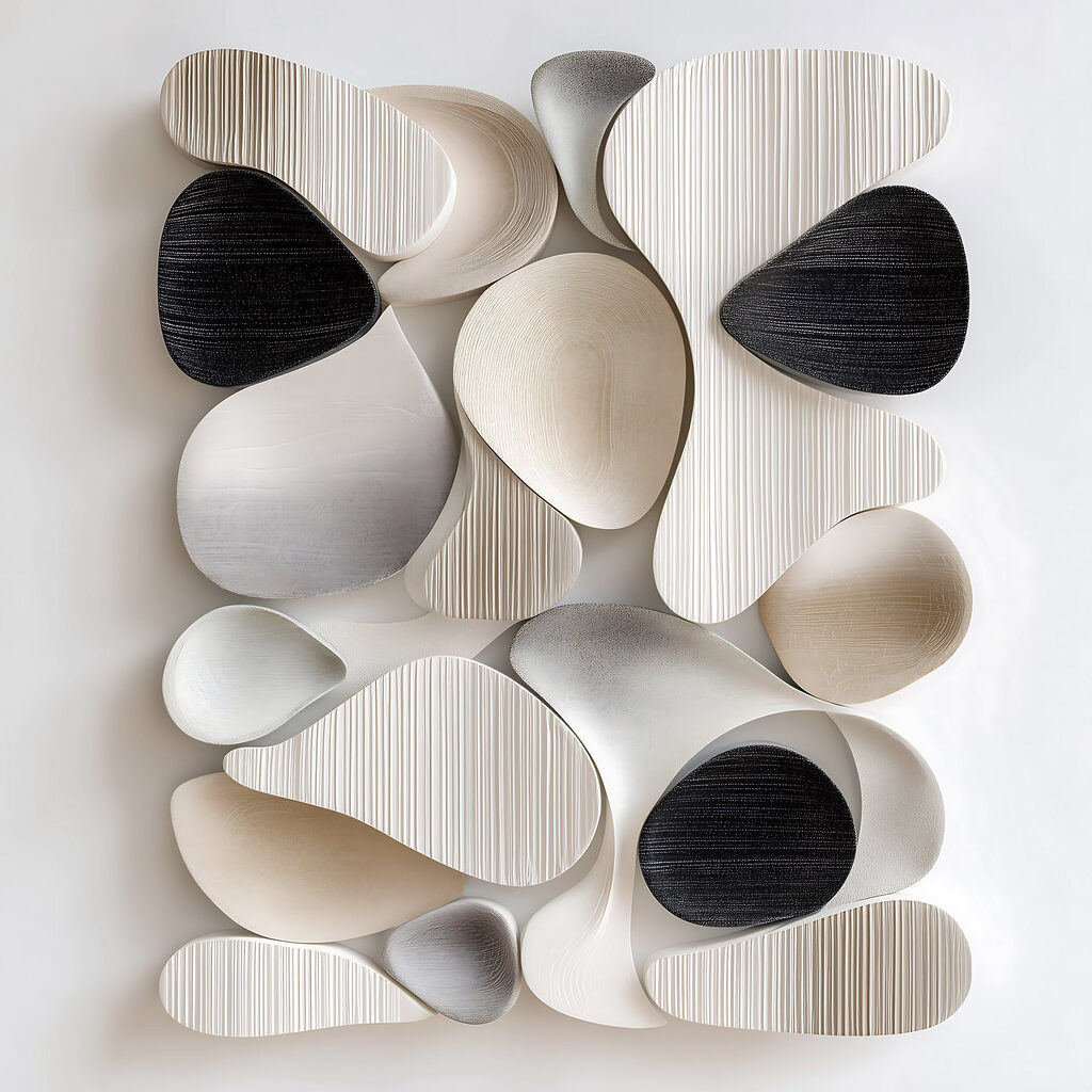 Abstracte vormen in zachte tinten — volledig ontwerp