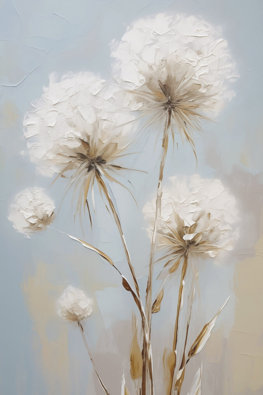 Schilderij van bloemen op een blauwe achtergrond — volledig ontwerp