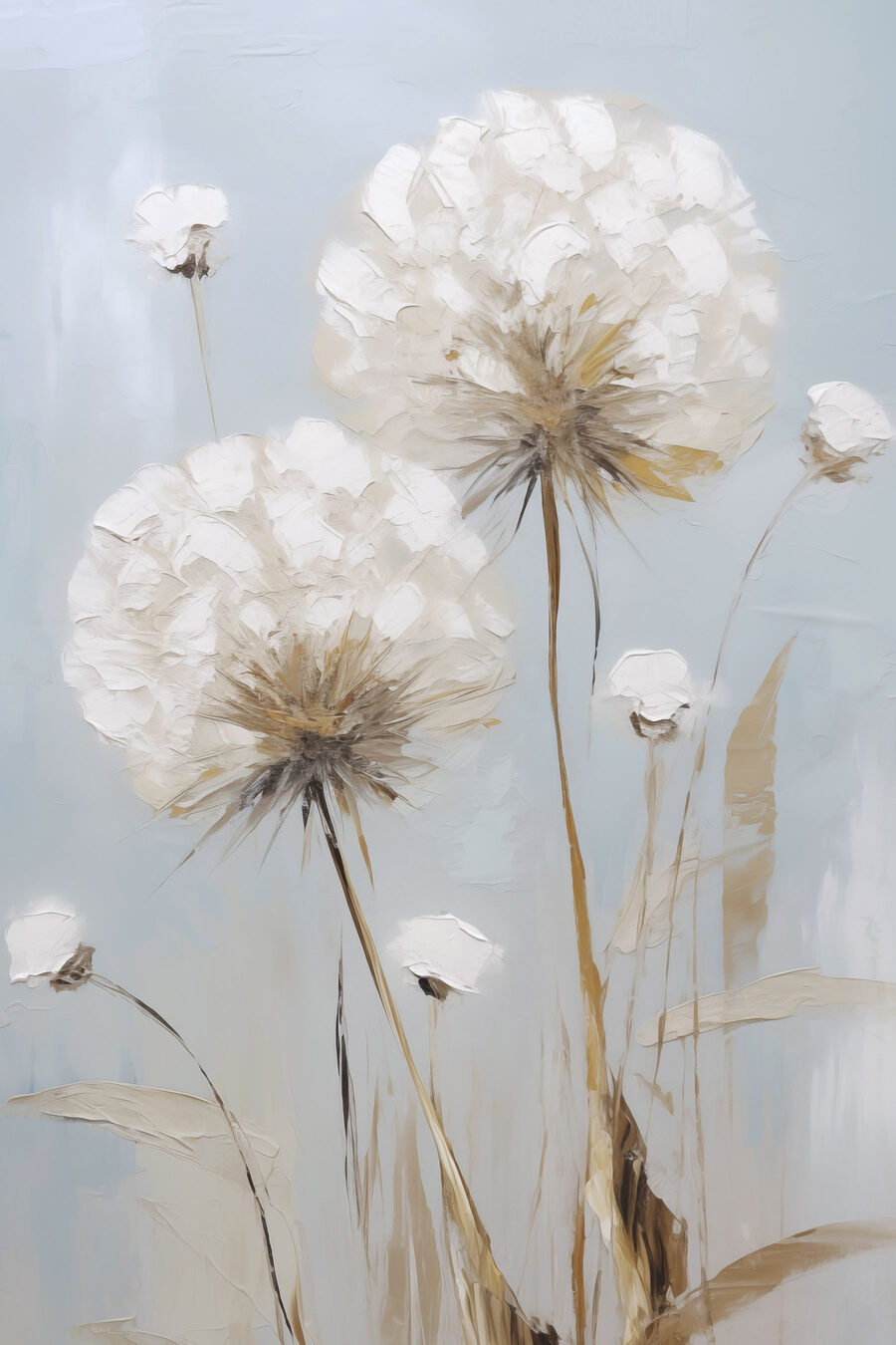 Schilderij van bloemen op een blauwe achtergrond — volledig ontwerp