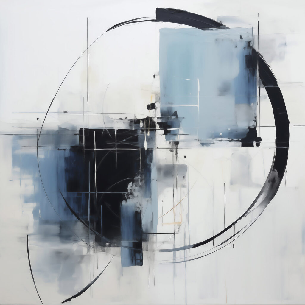 Schilderij van een cirkel en een zwarte cirkel — volledig ontwerp