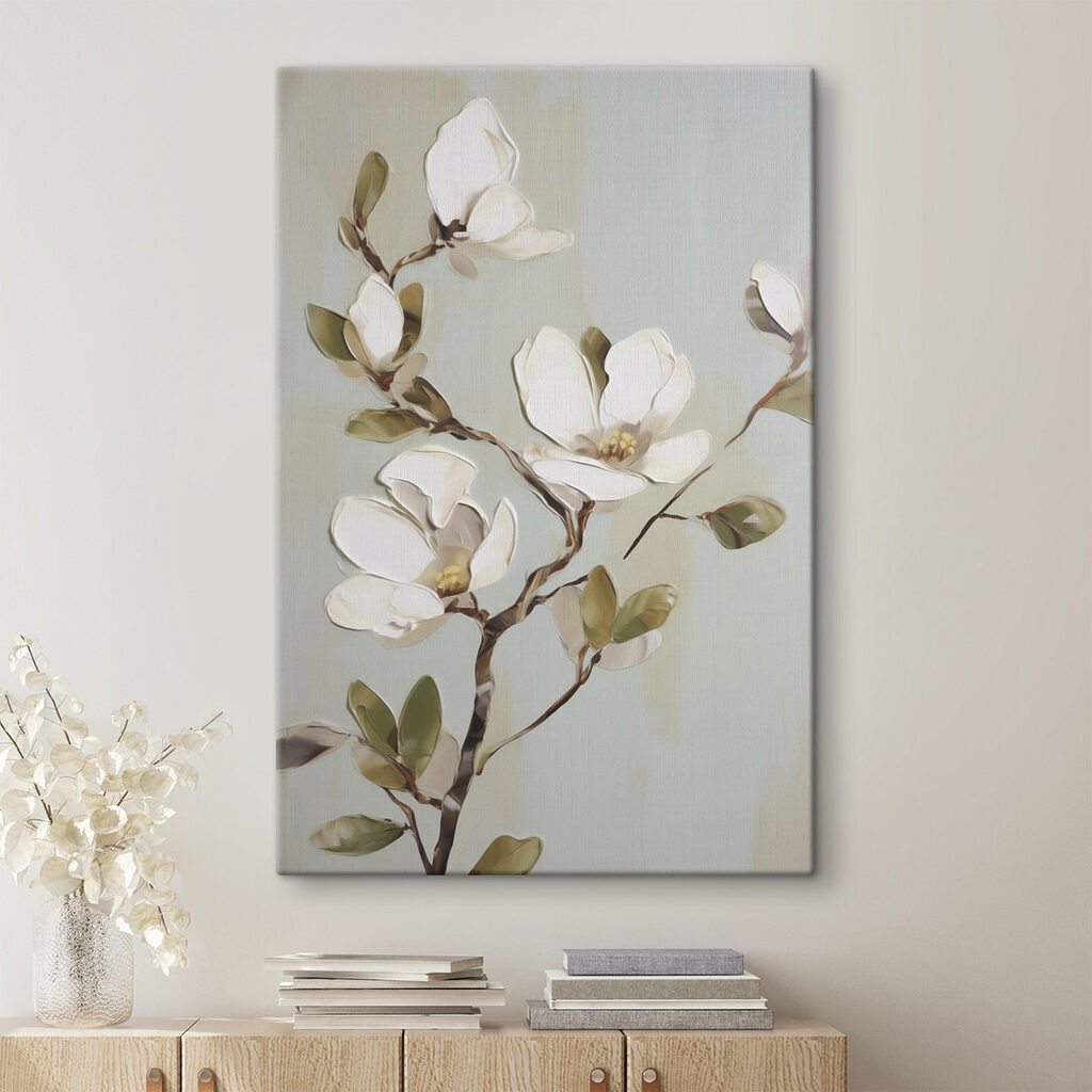 Schilderij van een witte bloem — interieur 2