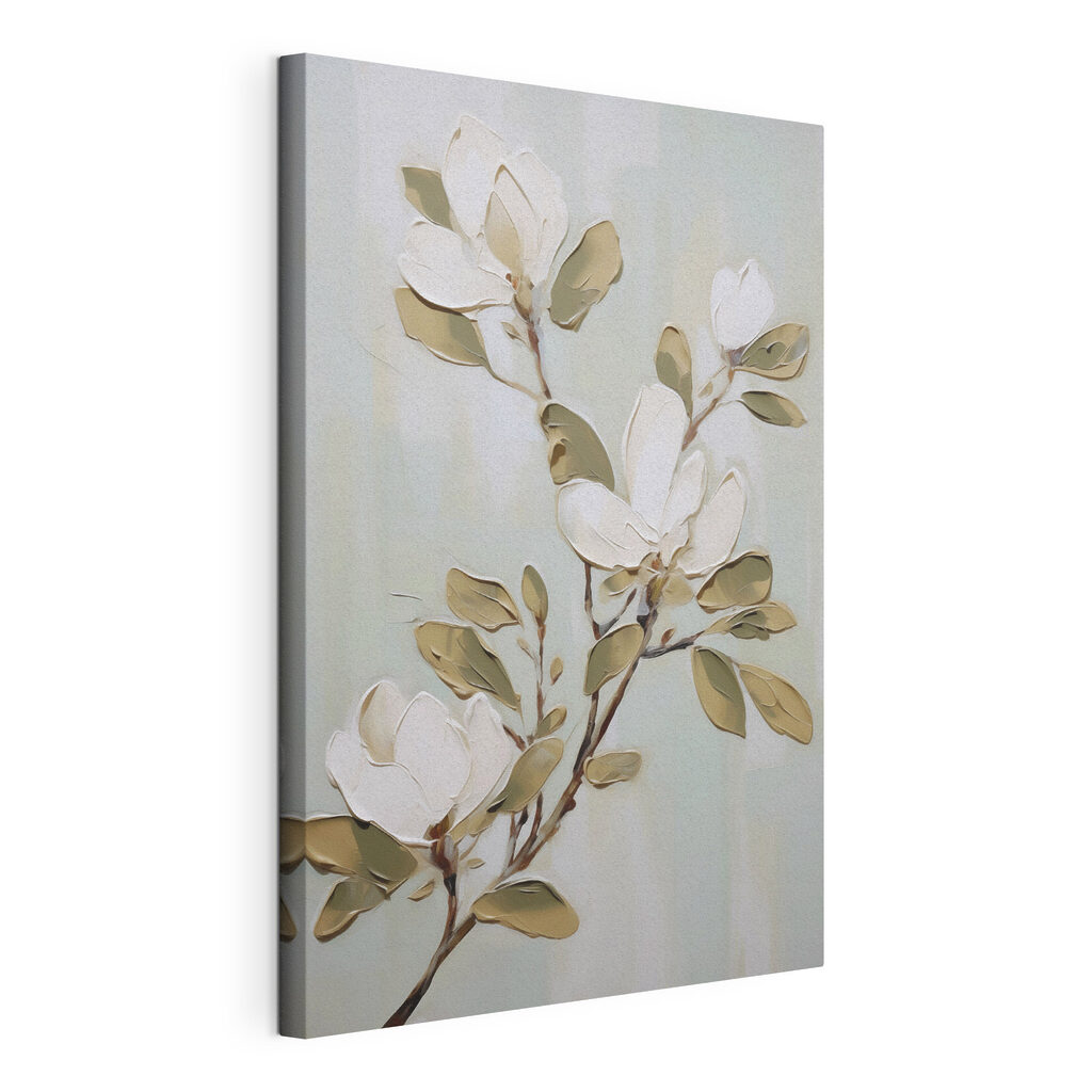 Schilderij van een witte bloem — productweergave