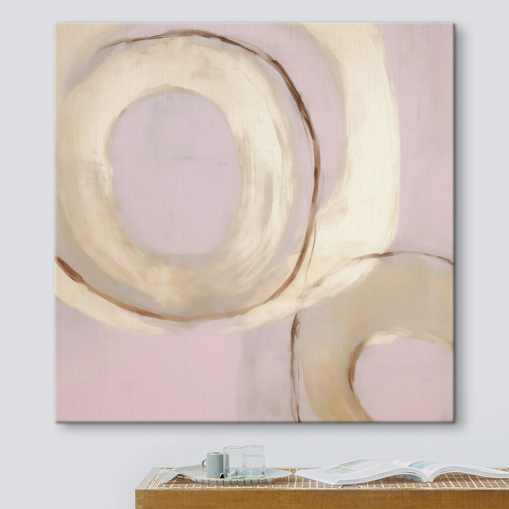 Schilderij met cirkels op een roze achtergrond — interieur 2