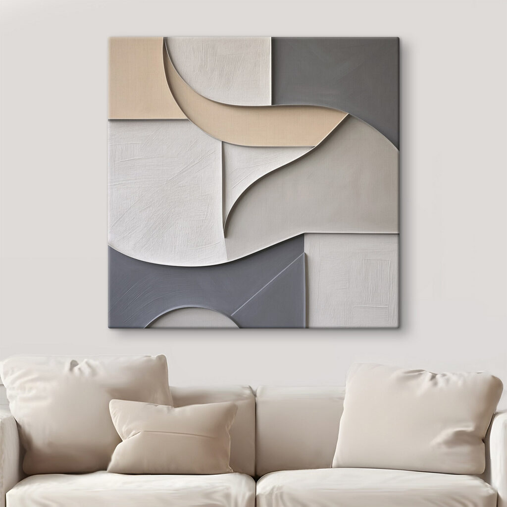Abstracte vormen in zachte, neutrale tinten — interieur 2