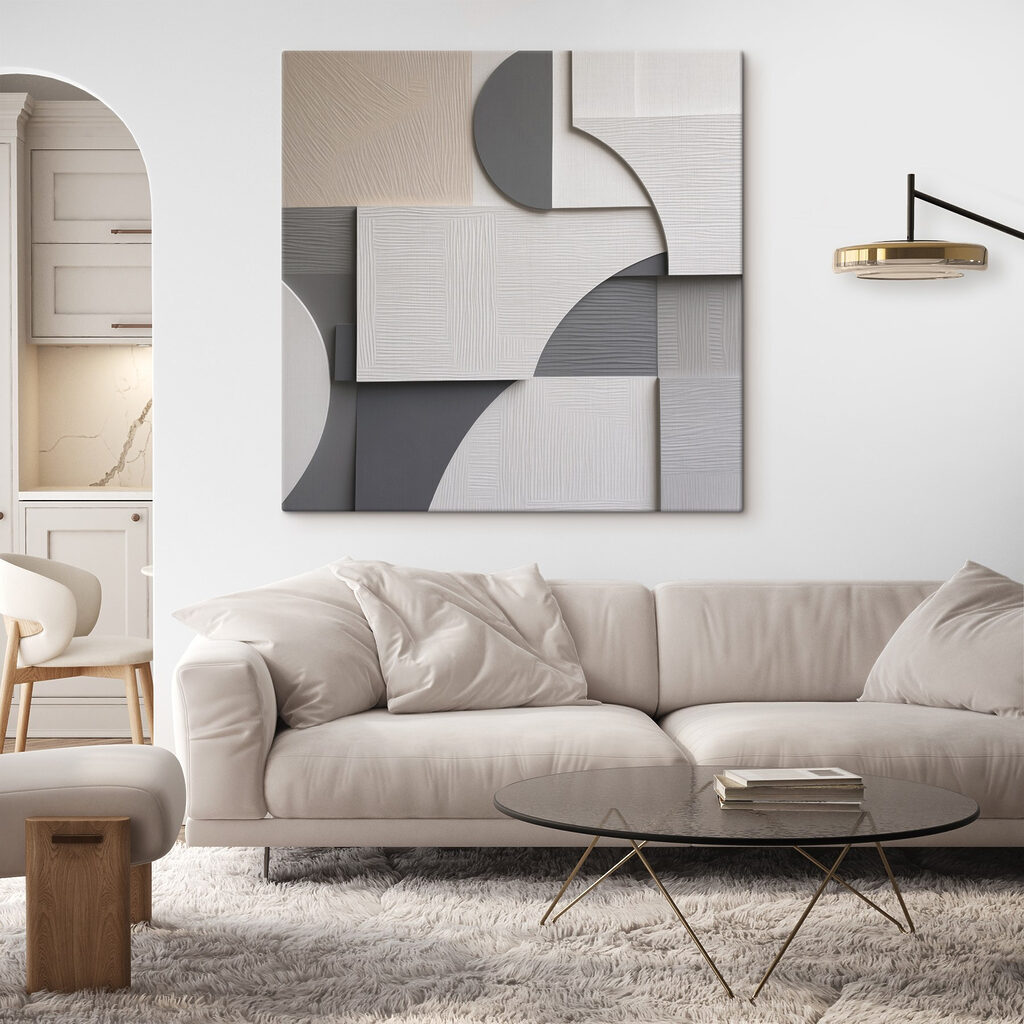 Geometrische patronen in subtiele tinten — interieur 1