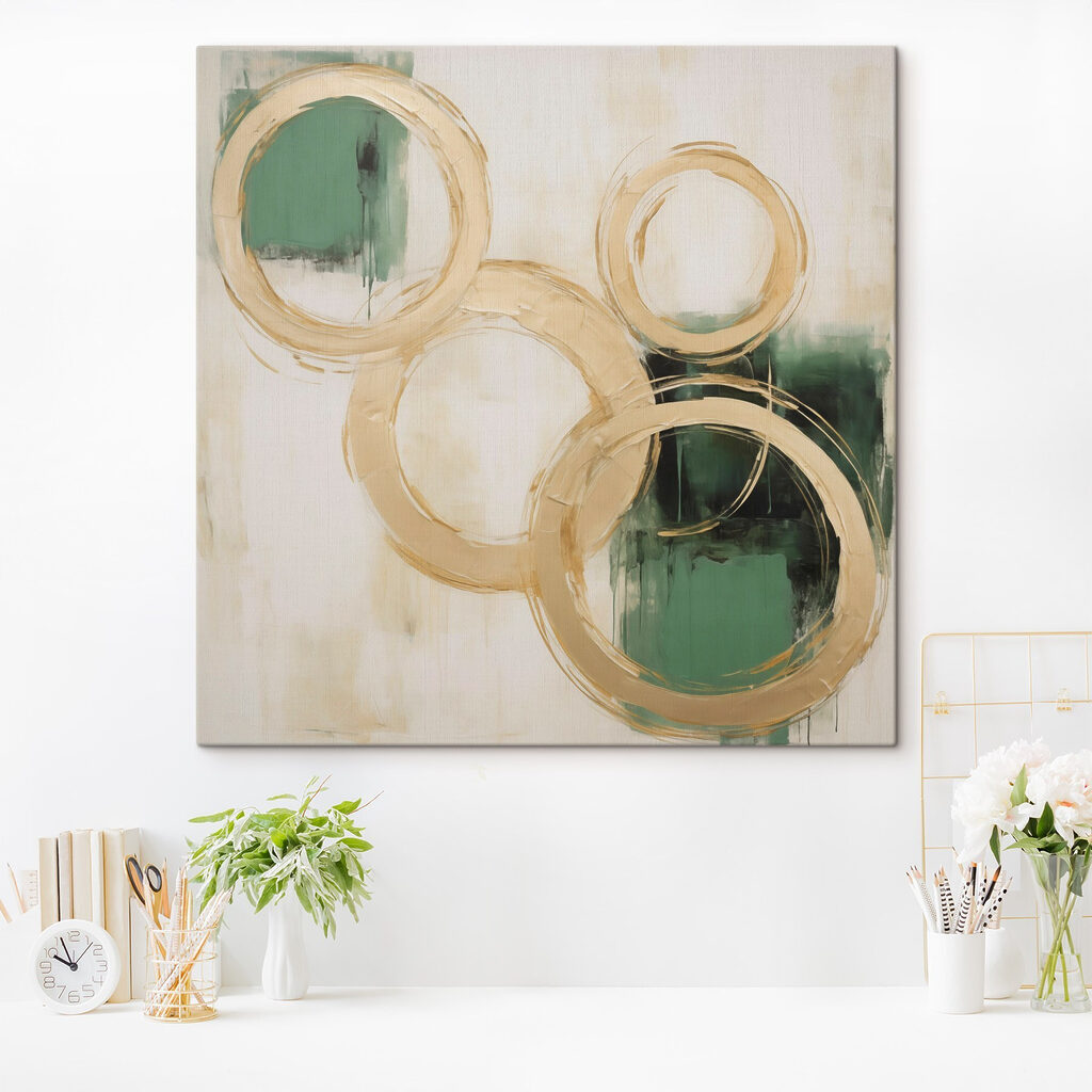 Het schilderen van cirkels en groene verf — interieur 2