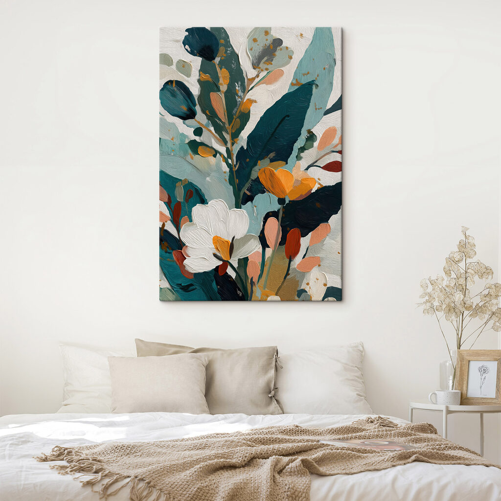 Schilderij van bloemen en bladeren — interieur 1