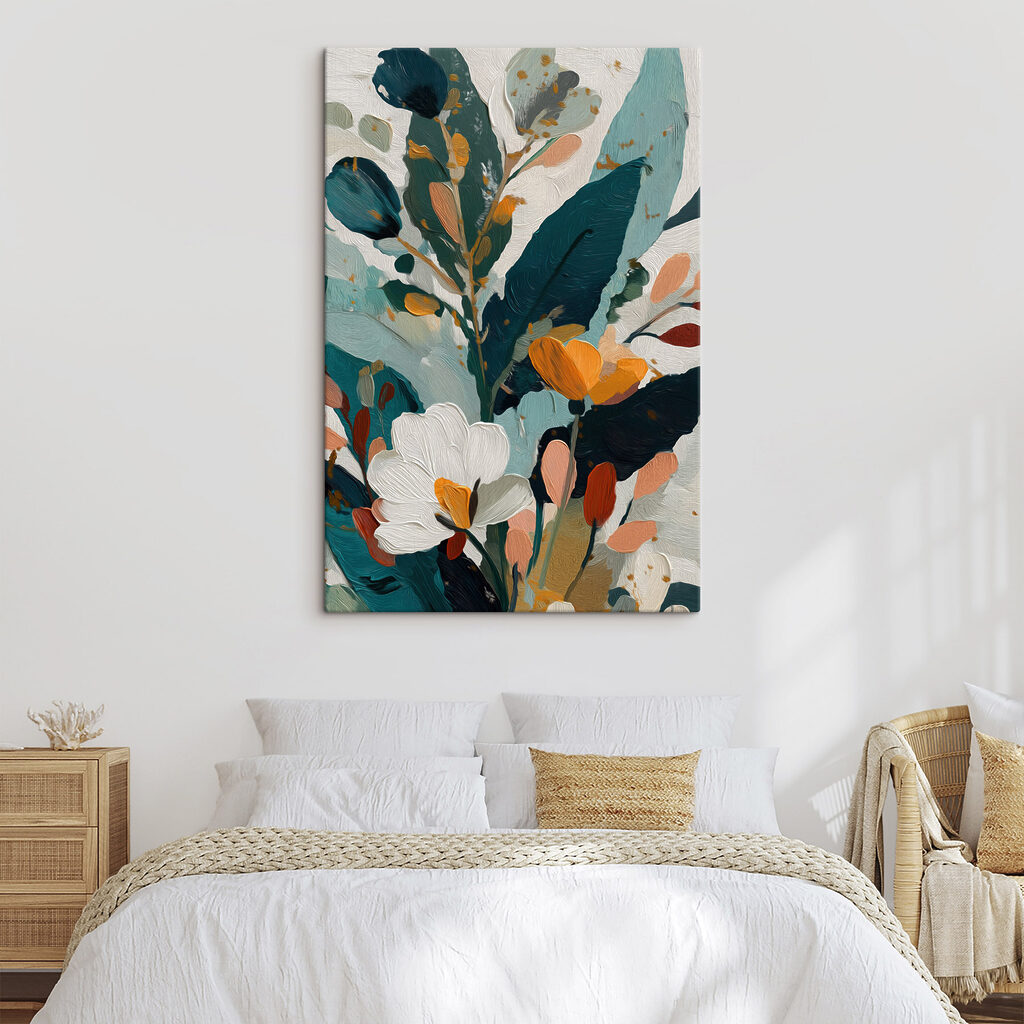 Schilderij van bloemen en bladeren — interieur 2
