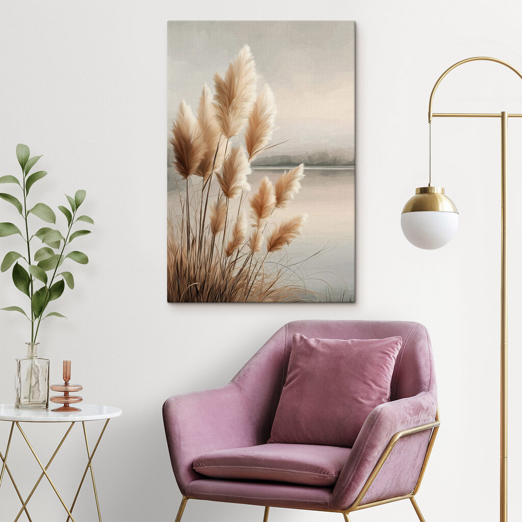 Zacht wuivende grassen aan de waterkant — interieur 1