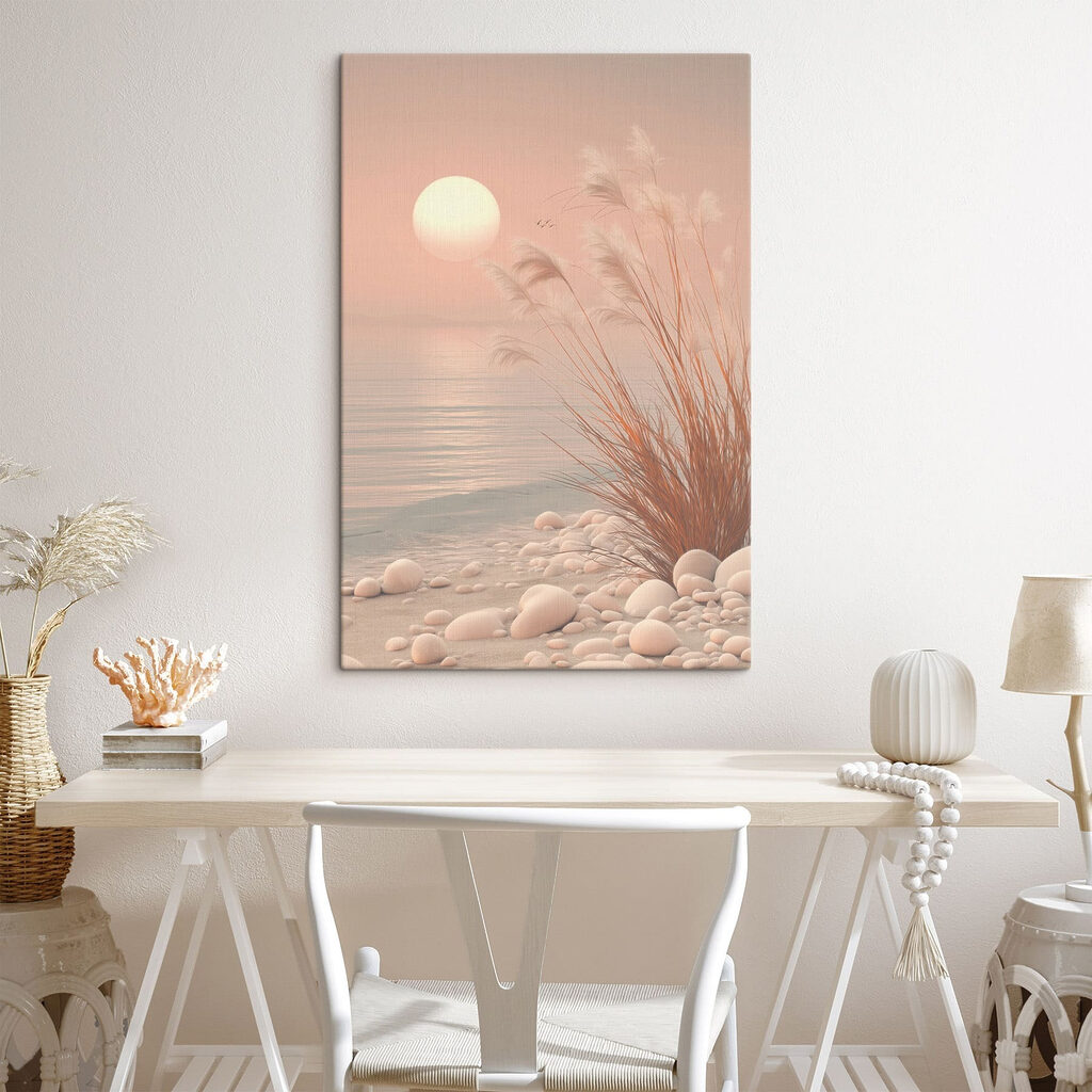 Zon boven een kiezelstrand — interieur 2