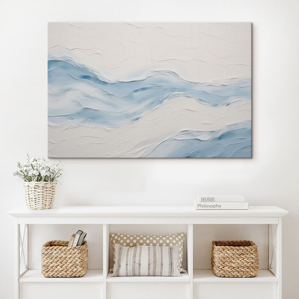 Blauwe golfbanen in penseelreliëf — interieur 2