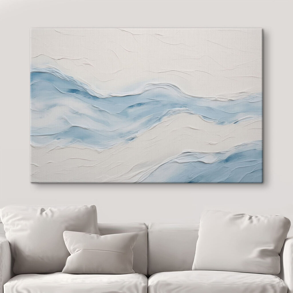 Blauwe golfbanen in penseelreliëf — interieur 3
