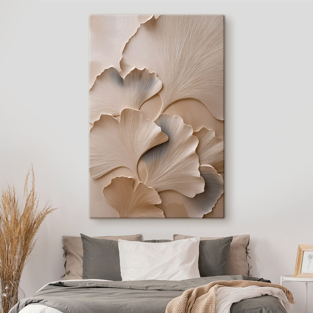 Geribbelde ginkgo langs wittinten — interieur 1