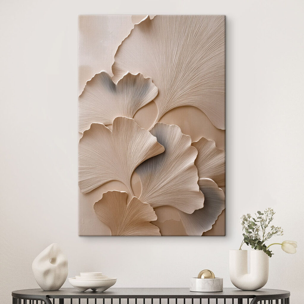 Geribbelde ginkgo langs wittinten — interieur 2