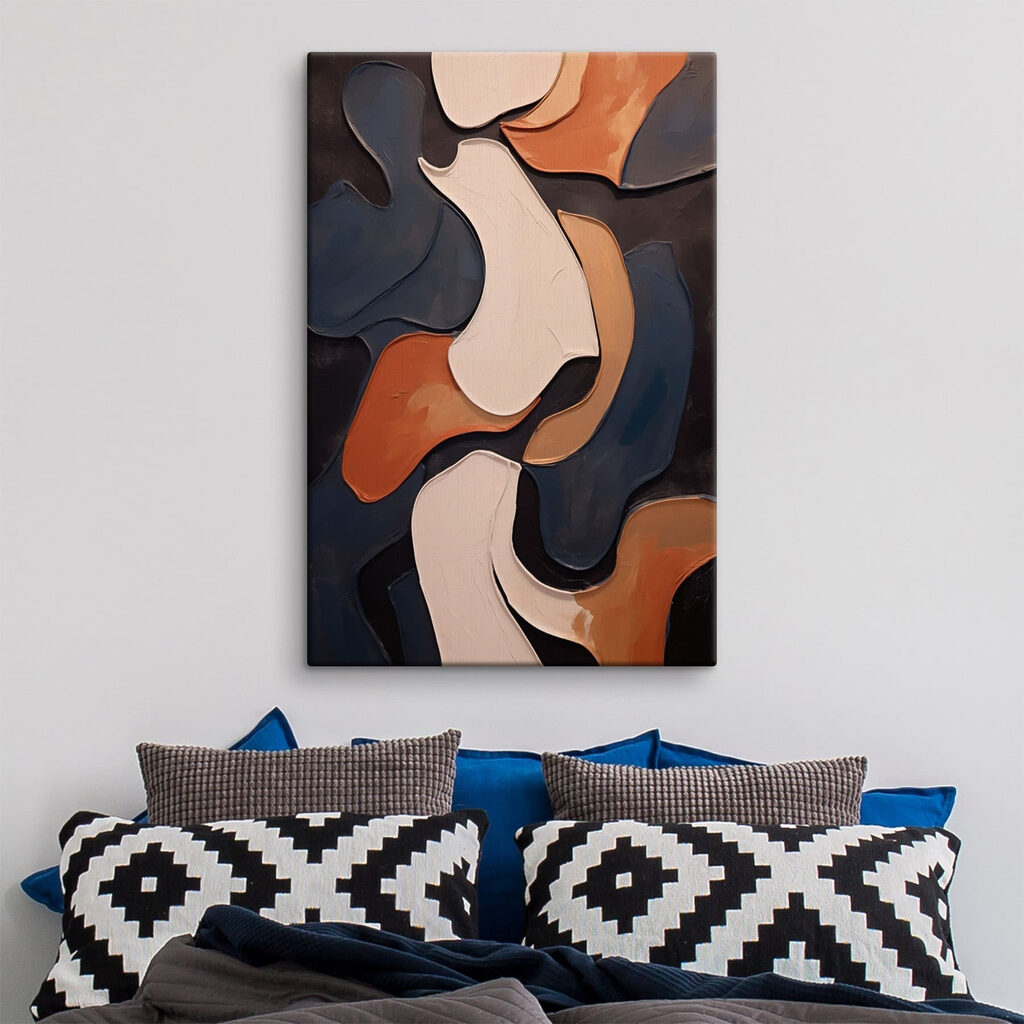 Donkere vormen met terracotta — interieur 2