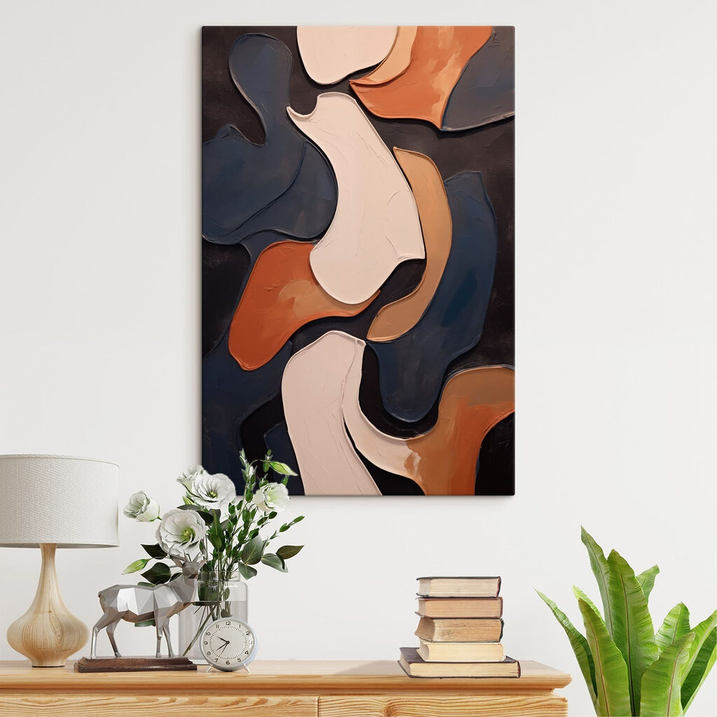 Donkere vormen met terracotta — interieur 3