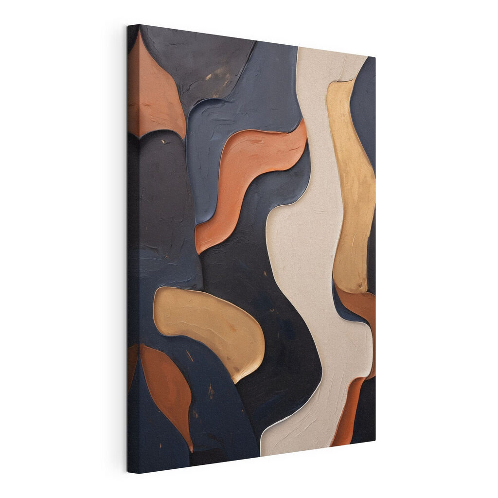 Terracotta vormen naast blauwzwart — productweergave