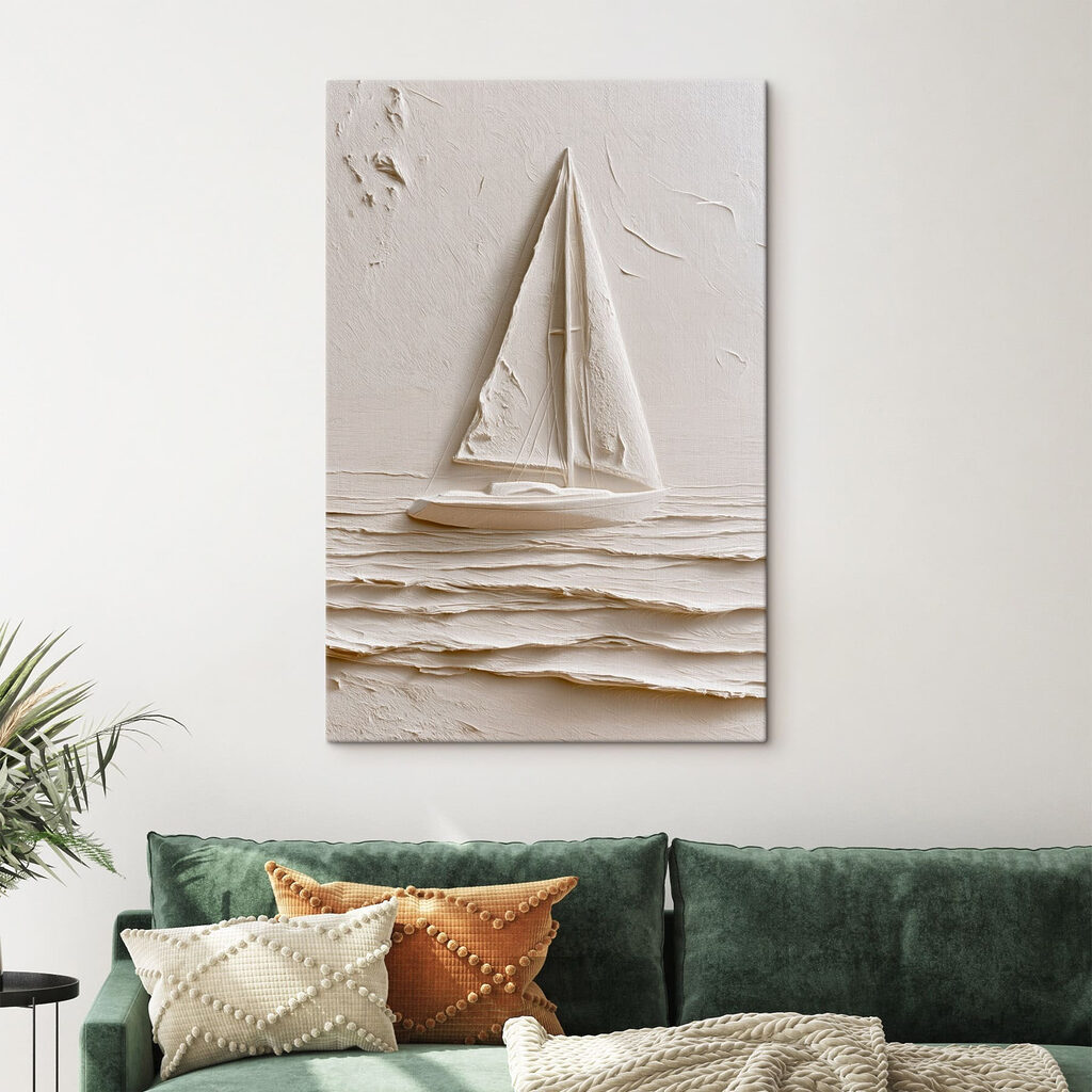 Zeilboot in witte verf — interieur 2