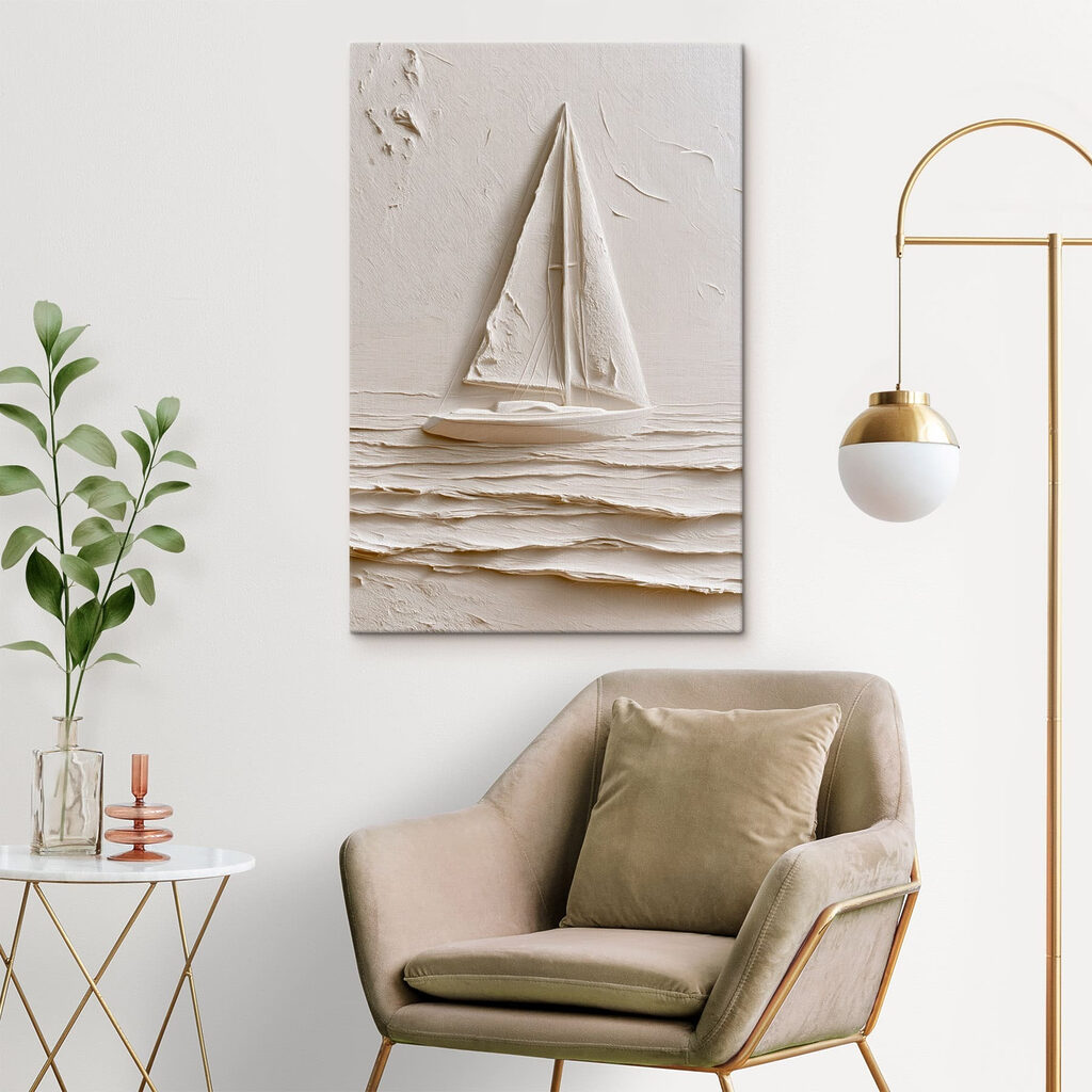 Zeilboot in witte verf — interieur 3